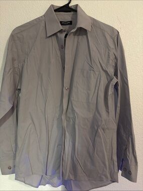 Pierre Cardin Men's Light Gray Button-Front Shirt Jacket